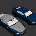 White and Blue Luxury Coupe Cars with Sleek Design and Modern Exterior