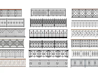 Various Decorative Fence Designs for Home Garden and Exterior Decoration 3d model