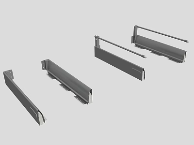 Sturdy Metal Sliding Rails And Brackets For Furniture Hardware Parts 3d model