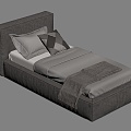 Modern Single Bed 3d model