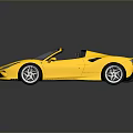 Yellow Convertible Sports Car Featuring Sleek Design Alloy Wheels And Reflection