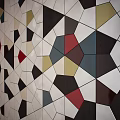 Artistic Modern Interior Wall Design With Colorful Geometric Polygonal Tile Patterns 3d model