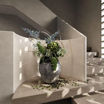 Modern floral art 3d model