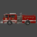 Red Southlake Fire Truck Number 22 Functional Vehicle Featuring Department Badge And Rescue Gear