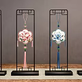 Traditional Chinese Decorative Pendants With Colorful Floral Patterns And Tassel Details