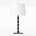 Modern Table Lamp With White Lampshade And Black Spiral Base Design 3d model