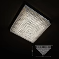 Modern Crystal Chandeliers With Square Layered Design For Luxury Ceiling Lighting Decoration