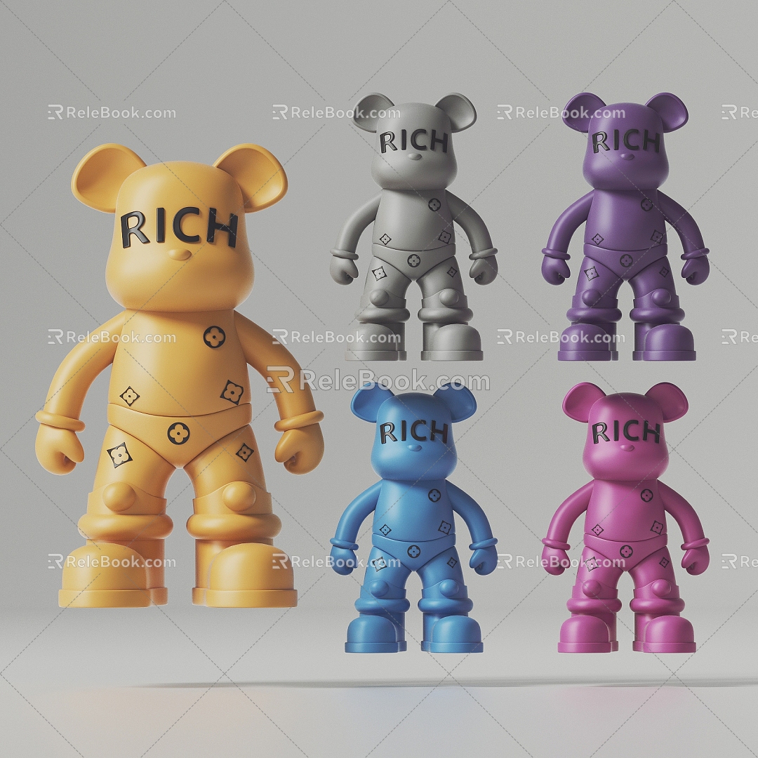 modern violent bear ornaments violent bear modern doll ornaments 3d model