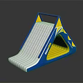 Inflatable Kids Slide with Blue Yellow and White Outdoor Play Design