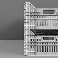 White Plastic Crates Stackable Ventilated Storage Containers with Grid Design