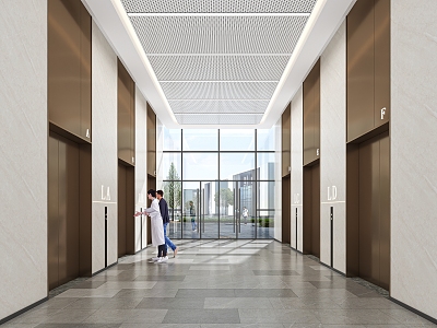 hospital elevator hall 3d model