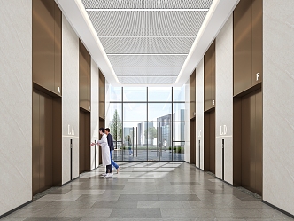 hospital elevator hall 3d model