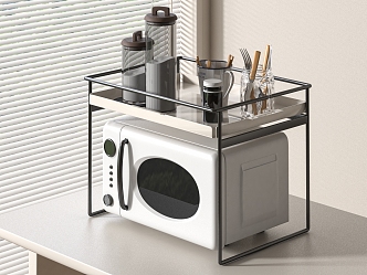 Microwave Kitchen Supplies Combination 3d model