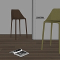 poliform Modern Bar Chair Leather Bar Chair 3d model