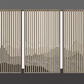 New Chinese Style Background Wall Grid Landscape Background Wall Landscape Background Screen Water Mountain Background Partition Landscape Wall Grid Background Wall 3d model
