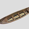 Vintage Traditional Handcrafted Wooden Boat With Classic Design And Carved Details
