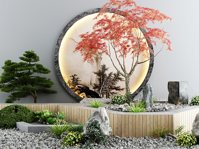 New Chinese Landscape Setches Garden Landscape Setches model