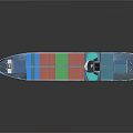 3D Rendered Container Ship With Colorful Containers And Blue Hull
