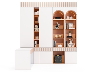 Open shelf bookcase 3d model