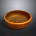 Handcrafted Brown Ceramic Bowl with Textured Surface for Daily Living Use