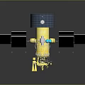 Yellow Spacecraft With Blue Components And Large Solar Panels For Space Exploration