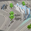 Innovative Landscape Design Featuring Rolling Terrain Curved Water Bodies And Lush Green Trees
