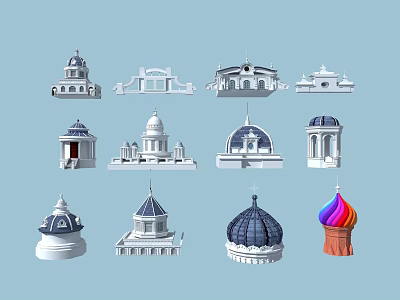 Diverse 3D Architectural Dome Models With Different Styles And Structures 3d model