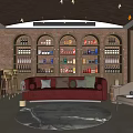 American Style Wine Cellar Bar Wine Tasting Area Industrial Style Liquor Famous Wine Combination Red Wine Combination Barware Bar Counter Area Meeting Area Sofa Combination Bar Chair 3d model