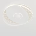 Modern Stylish Ceiling Light With Circular Ring Design And White Gold Decorative Accents 3d model
