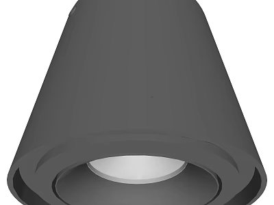 Sleek Black Contemporary Recessed Downlight Spotlights With LED Light Source Design 3d model