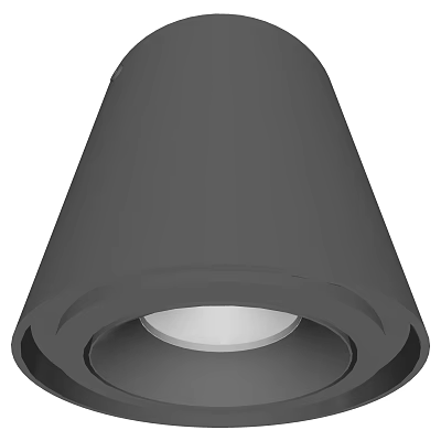 Sleek Black Contemporary Recessed Downlight Spotlights With LED Light Source Design 3d model
