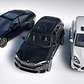 Luxury Cars Collection Featuring Black Sedan SUV And White Sports Vehicle