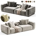 Modern Plush Upholstered Double Seater Sofa With Throw Pillows And Multiple Custom Color Options