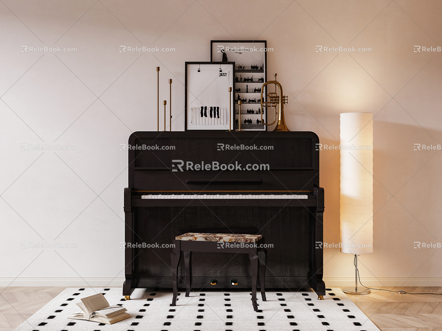 Modern Piano 3d model