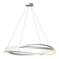 Modern White Circular Chandelier with Sleek Hanging Design and Minimalist Style