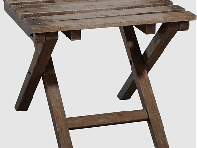 Outdoor old wooden folding wooden stool model