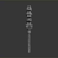 Shiny Ornate Silver Decorative Metal Key With Intricate Top Design