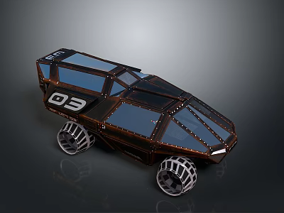 Futuristic Off Road Concept Car with Large Tires Transparent Roof and Modern Tech Design 3d model