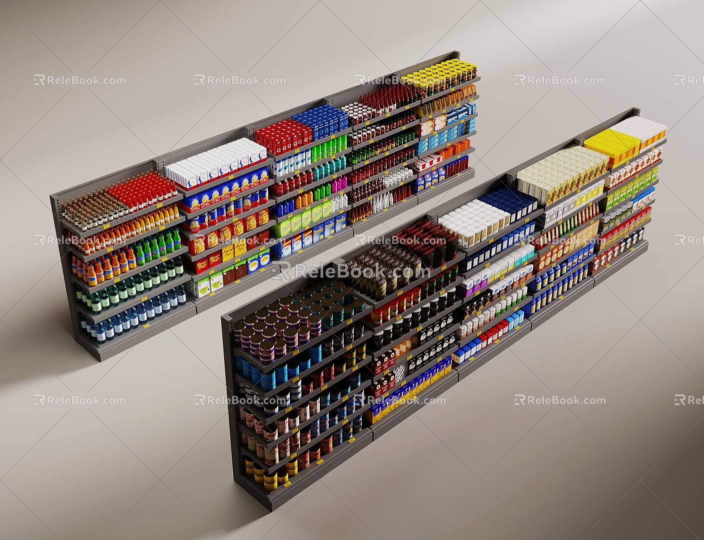 05 supermarket goods display cabinet shelf 2016 3d model