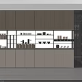 Modern Kitchen Wine Cabinet With Wooden Glass Doors Open Shelves And Wine Glass Racks