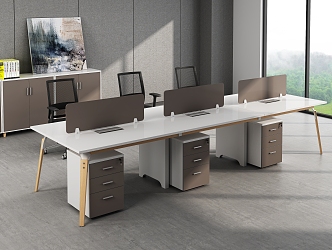 Workstation Desk Office Desk Staff Desk 3d model