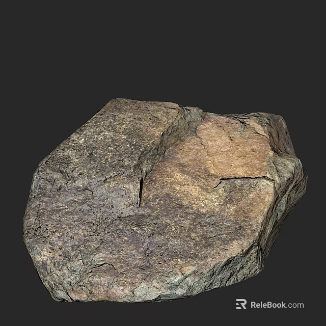 Rural Landscape Featuring Natural Rock With Textured Surface And Brown Gray Tones 3d model 