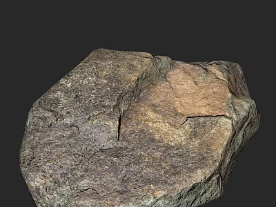 Rural Landscape Featuring Natural Rock With Textured Surface And Brown Gray Tones 3d model