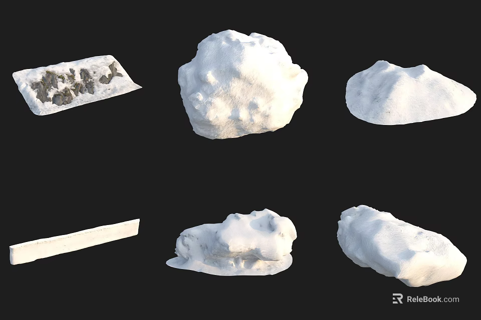 White Plaster Models In Various Shapes With Mold And Artisan Crafts 3d model 