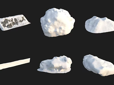 White Plaster Models In Various Shapes With Mold And Artisan Crafts 3d model