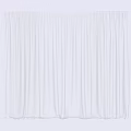 Elegant White Curtains With Gray Pattern At Bottom For Modern Interior 3d model