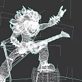 Rock Inspired Game Movie Character With Long Hair Tattoos Red Electric Guitar And Marshall Amplifier