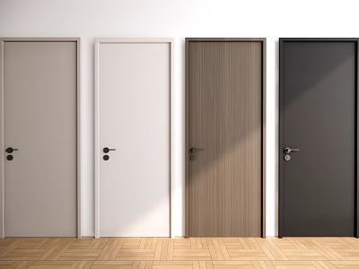 Modern Interior Hinged Doors In Multiple Colors With Sleek Design And Wooden Finish 3d model
