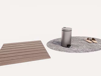 modern trash can toilet supplies floor mat 3d model