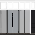 Modern Refrigerators and Freezers Display with Various Styles Silver Finish and White Kitchen Cabinets